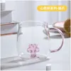 Tumblers Tumblers 3 NSIONAL 400ml 크리에이티브 3D 유리 머그 핸들 커피 밀크 차 아침 컵과 함께 귀여운 만화 동물 컵 참신한 Dhljh