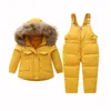 Piumino per bambina Tuta da neve da 6 a 9 12 18 24 mesi Rosa Giallo Nero Bambino per ragazzi Set da sci 2023 Inverno Set di vestiti per bambini Abiti per bambini