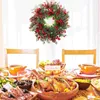 Dekorativa blommor Artificial Garland Party Wreath Decor Pendant Christmas Dining Table Berry Classic Xmas Plastic Home