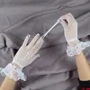 Fiske netto båge bröllopsklänning spetsar handskar elastiska ihåliga