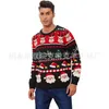 Męskie swetry europejskie i amerykańskie świąteczne męskie swetra haftowane wzory Pullover 231213