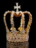 Couronne croisée masculine baroque couronne de mariage de mariée Royal King Tiara robe de mariée accessoires de performance de fête d'anniversaire Diadem S9262801991