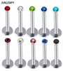 JUNLOWPY En Acier Inoxydable Fil Interne Cristal Labret Anneaux Mélange 6810mm Corps Entier Bijoux Piercing Sexy Lèvre Anneau Goujon T22094833