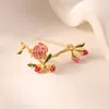 Brooches High End 18k Gold Plated Pearl Flower Brooch Pins For Women Fashion Exquisite Colour Enamel Dress Breastpin Suit Ornament