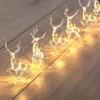 문자열 사슴 LED 스트링 라이트 라이트 10LED 배터리 작동 순록 운영 홈 크리스마스 조명 야외 크리스마스 파티 ST255Z