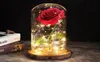 Новинка, 9 цветов, коричневая основа с розой на стеклянном куполе, подарок на День святого Валентина039, навсегда, роза, подарок на день матери5340190