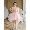 Ethnic Clothing Girls Birthday Gift Elegant Tulle Party Gowns Princess Pink Sequins Beading Wedding Dresses Stage Wear