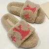 Deluxe slide designer slippers Slipper Fashion Female Wool Wool Sweet Shoes Warm comfort slippers Women's slippers Fall and winter slide matte sandals L size 35-42