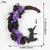 Dekoratif Çiçekler 1 PCS Cadılar Bayramı Simülasyon Tesisi Rattan Garland Crescent Plastik Hediye İçin Gösterildiği Gibi