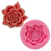 Fleur Rose avec dentelle Silicone Fondant savon 3D gâteau moule Cupcake gelée bonbons chocolat décoration outil de cuisson moules FQ1970270D