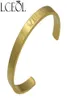 Bangle LCEOL Titanium rostfritt stål Romerska siffror Guldfärg manschettarmband kärleksbrev armband män kvinnor öppnar armband16670030