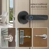 Fechaduras de porta Tuya Smart Fingerprint Handle Lock Senha eletrônica Bluetooth APP Keyless Home Office Security 231212