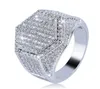 Hip Hop Fashion Men039S Ring Gold Silver Gold Glitter Micro Pillow Cubic Zirconia Geometric Ring Size 7134899789