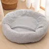 kennels pens Round Animal Bed Pet Bed Soft Fleece Thicken Nest Dog Kennel Cat Semi-enclosed Sleeping Bag Puppy Cozy Dog Bed Sofa Pet Supply 231212