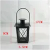 Candle Holders Wholesale Black/White Metal Candle Holders Iron Lantern Wedding Decoration Centerpieces Moroccan Lanterns Drop Delivery Otr0O