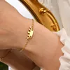 Gliederarmbänder Kinderarmband Edelstahl Goldfarbe Kronenform Ketten Damen Mädchen Verstellbar Party