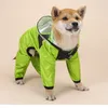 Dog Apparel Clothes Coat Dress Jumpsuits All-inclusive Hooded Raincoat Transparent PU Waterproof Pet Clothing Supplies