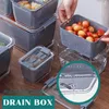 Scatola di immagazzinaggio in plastica da cucina Scatola di immagazzinaggio per frutta e verdura Scatola di immagazzinaggio Frigo multifunzionale con coperchio Contenitori per la conservazione della freschezza 2297V