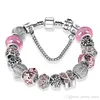 925スターリングシルバーメッキビーズクリスタルバタフライシャムブレスレットfor charm bracelet bangle diy jewelry for women5736338