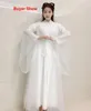 エスニック衣類3 PCSセットホワイトハンフー女性中国の伝統的なテレビプレイフェアリーコスプレ古代女性ハロウィーンコスチューム231212
