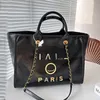 Large Capacity Women Designer Leather Beach Shopping Bag with Top Handle Multi-style Gold Letters Metal Hardware Matelasse Chain 37x30cm Tote Shoulder Handbag