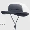 Berets Bucket Hat Sunhat With Strings Adjustable Foldable Breathable Wide Brim Sun For Fishing Camping Beach Hiking Adult