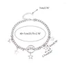 Correntes Clavícula Corrente Temperamento Círculo Redondo Estrela de Cinco Pontas Colar Oco