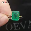 Oevas sólido 925 prata esterlina anéis de casamento para mulheres espumante esmeralda alto carbono diamante festa de noivado jóias finas gift280c