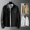 Erkek Ceketler Düştü Kamıtı% 100 Pamuk Kot Ceket Erkek Khaki Denim Ceket Moda Denim Ceket Erkek Denim Ceket Plus Boyut M5XL 231213