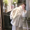 Frauen Pelz 2023 Mode Einfache Vielseitig Lamm Fleece Verdickt Mantel Nachahmung Nerz Haar Faul Stil Horn Taste