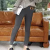 女性のレギンス女性レギンス冬の厚いベルベットカシミアハイウエストパンツは暖かい細い足首長さのズボン伸縮性レギンスブルーL5L231122を保持する