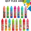Original QST Puff Flex 4000 Puff Disposable Vape E-cigaretter 600mAh Uppladdningsbart batteri 10 ml PRE FYCH 4K Vene vs Puff 2800 DHL gratis