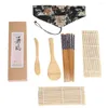 Dinnerware Sets Sushi Set Kitchen Nigiri Dishes Rice Spoon To Make Your Own Bamboo Sticks Rolling Mat Makers For Gift Beginners