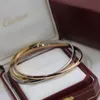 Bracciale Trinity Bracciale rigido di gioielli firmati Sier Bracciale in oro rosa da donna per uomo Regalo in acciaio inossidabile di alta qualità con scatola