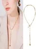 NY CONCH CHAIN ​​PENDANT NECKLACE Kvinnor Rostfritt stål Natural Mother of Pearl Halsband Cleavicle Chain Fashion Jewelry8475496