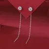 Kolczyki Dangle Vinregem Gra 3ex vvs d Color 5 mm Moissanite Diamonds kamień szlachetny Sparkling Drop STUD 925 STRINLING SREBER