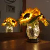 Lampes de table YOUZI 3.7V LED Simulation Tournesol Lampe de nuit Ornements pour la maison Salon Décor de bureau