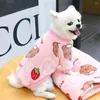 معطف الكلب الكاريكاتير Card Apply Cartoon Dark Flannel Bear Print عدة ملابس شتوية سترة لمنتجات Cat Cat Puppy