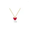 Pendants 925 Silver Red Heart Necklace For Women Pendant Small Neckless Jewelry Lover Gift