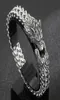 Lien chaîne mode Vintage Punk Viking loup bracelet à breloques Men039s en acier inoxydable maille Rock Biker bijoux Preferred212j3970745