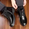 Boots British Style Leather Boots Men's Work Winter Plush Business Thick Soled Chelsea Shoes Anti-slip Wearable TY54 231213