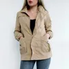 Kadın trençkotları lksk kadın çift katmanlı rüzgarlık sonbahar gündelik ince ceket moda artı stand-up bayan ceket için