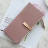 Wallets Ladies Long Wallet Simple Solid Color Zipper Buckle Coin Purse Card Holder Clutch Bag