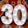 Chicinlife 2Pcs Adult 30405060 Number LED String Night Light Lamp Happy Birthday Anniversary Decoration Event Party Supplies Y27089031