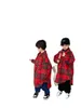 Manteau coréen 2023 automne hiver enfants garçon veste coton polaire mi-longueur jeunes enfants garçons manteaux décontracté Plaid enfant en bas âge vêtements d'extérieur 231213