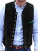 Gilet da uomo Gilet da uomo Abito in velluto smerigliato marrone Gilet stile casual quotidiano Girocollo Giacca maschile monopetto senza maniche