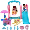 Accessoires de poupée parc d'attractions chariot à crème glacée pour bébé poupées toboggan balançoire filles jouer maison jouets décoration château 231212