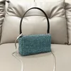 イブニングバッグY2Kラインストーンバッグダイヤモンドクリスタル女性用財布とハンドバッグのための豪華なデザイナーアンダーアームスクエア