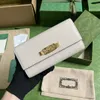 Portefeuille de créateur de luxe pour femmes portefeuille continental en cuir authentique sociale Classic Classic Card Holder Purse Purse avec paquet complet
