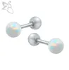 Charmantes boucles d'oreilles boule ronde vraies pierres d'opale Brinco acier percé clous d'oreille cadeau d'anniversaire pour les filles ami Bijoux11082701